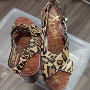 Sam Edelman Brown Leopard Print Sandals